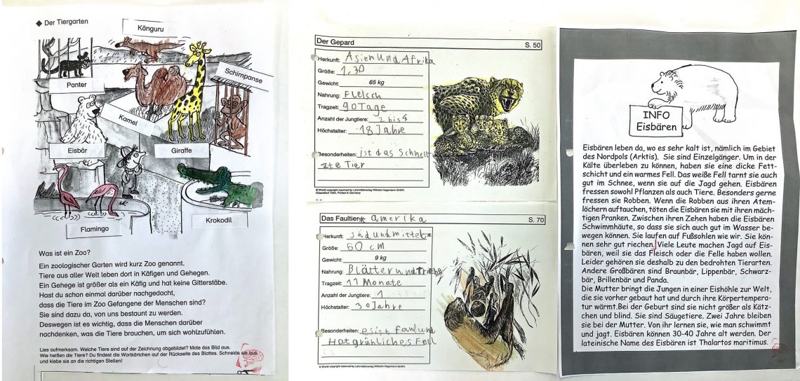 Thema Zootiere: Arbeitsblatt und Steckbriefe von Linus